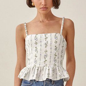 NWOT Reformation Barton Linen Top in Chalet - Size 4